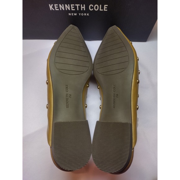 Kenneth Cole Nicola Brown Leather Studded Slingback Flats KL25NIC02 women's 7M - Picture 8 of 8